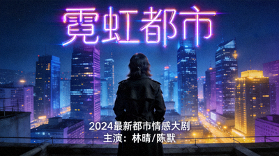 最新都市剧《霓虹都市》海报，现代城市夜景与主角背影